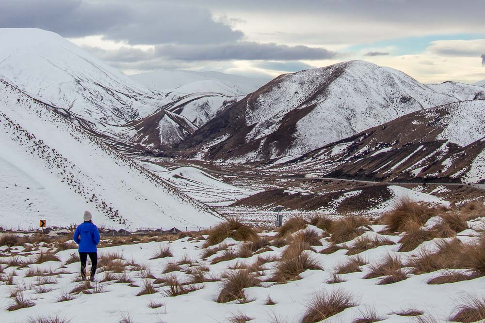 The Lindis Pass during winter