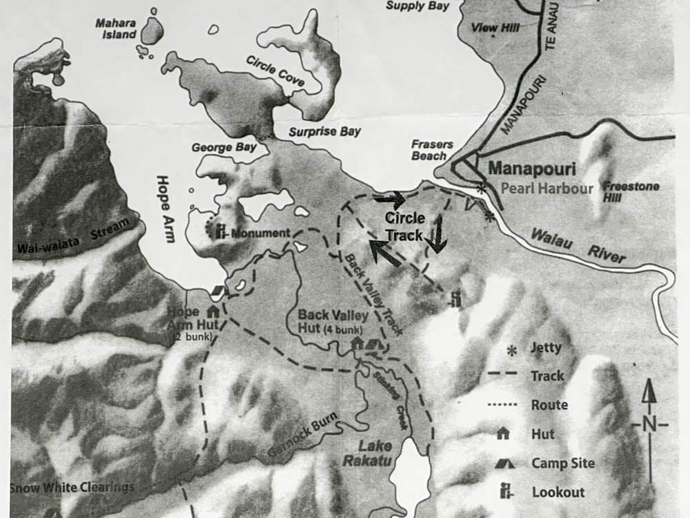 Map of Manapouri Walking Tracks