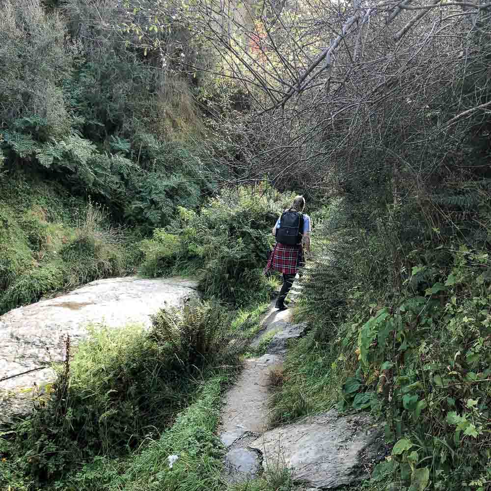 following the path along the creek