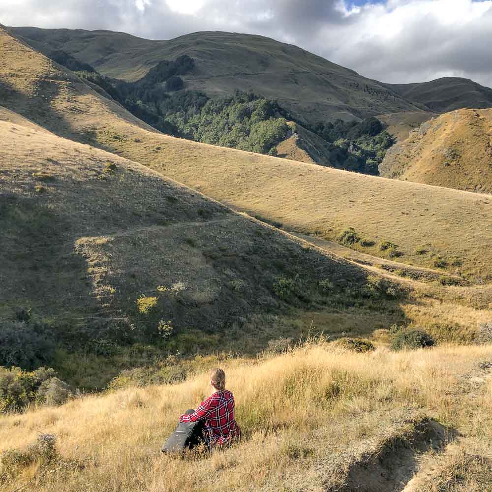 rolling tussock hills in sawpit gully