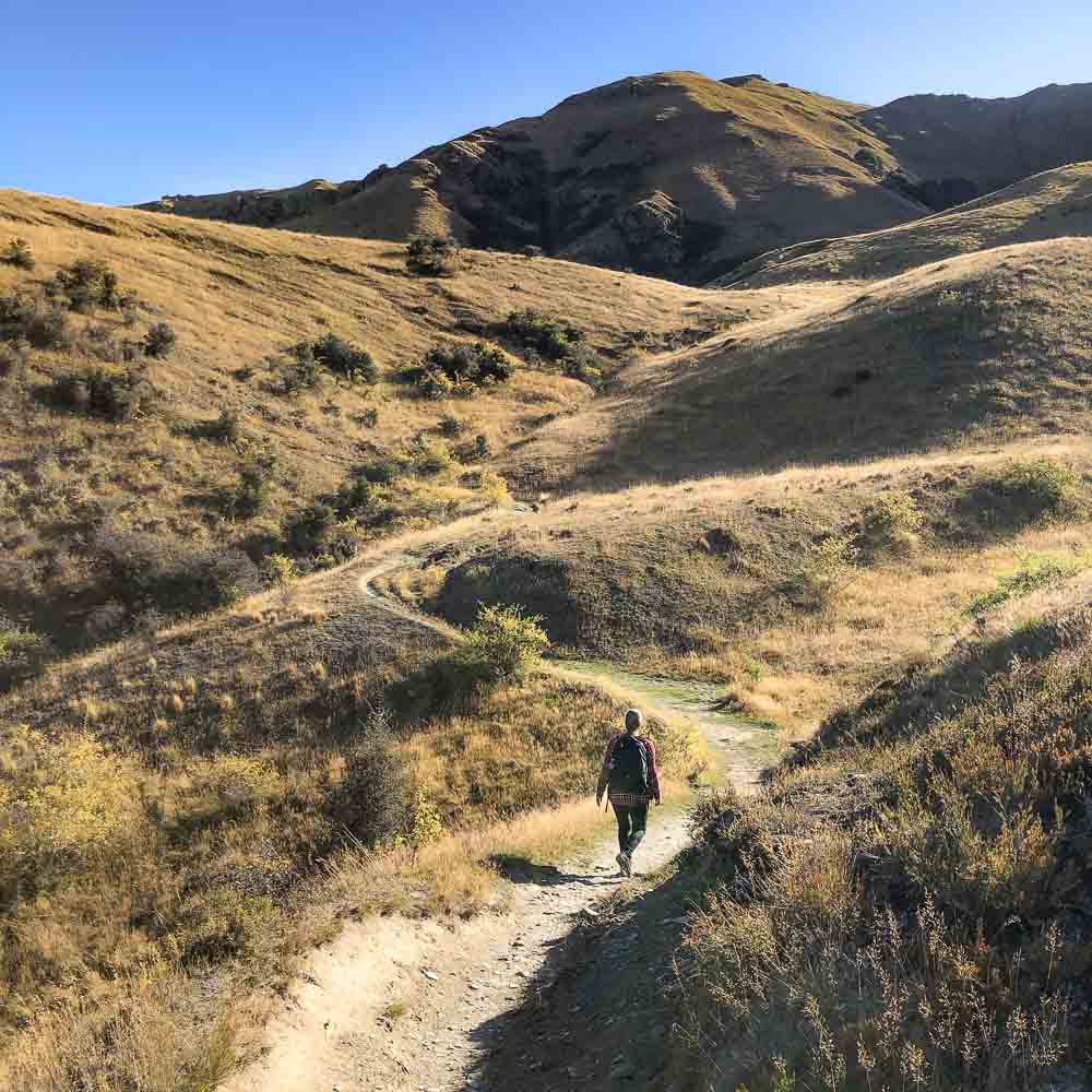 The steep climb out of sawpit gully